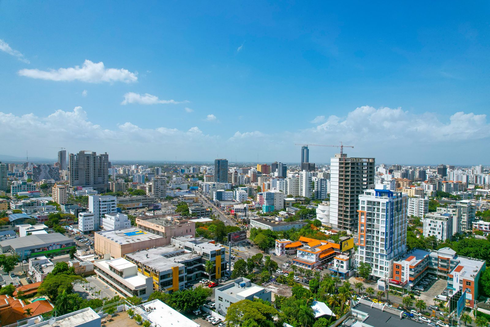 Aerial view of residential high-rise buildings in Santo Domingo, Dominican Republic